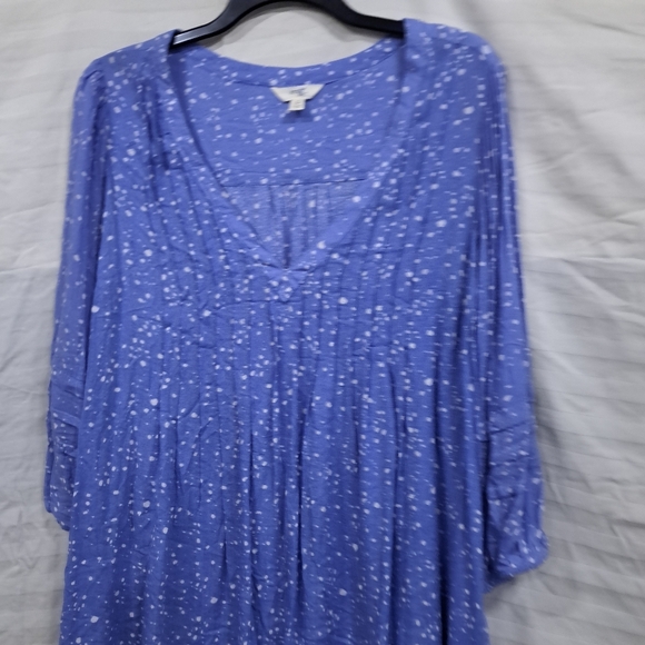 Women's Blue Plus Size Terra & Sky Peplum Top Size 0X 14W - Picture 2 of 16